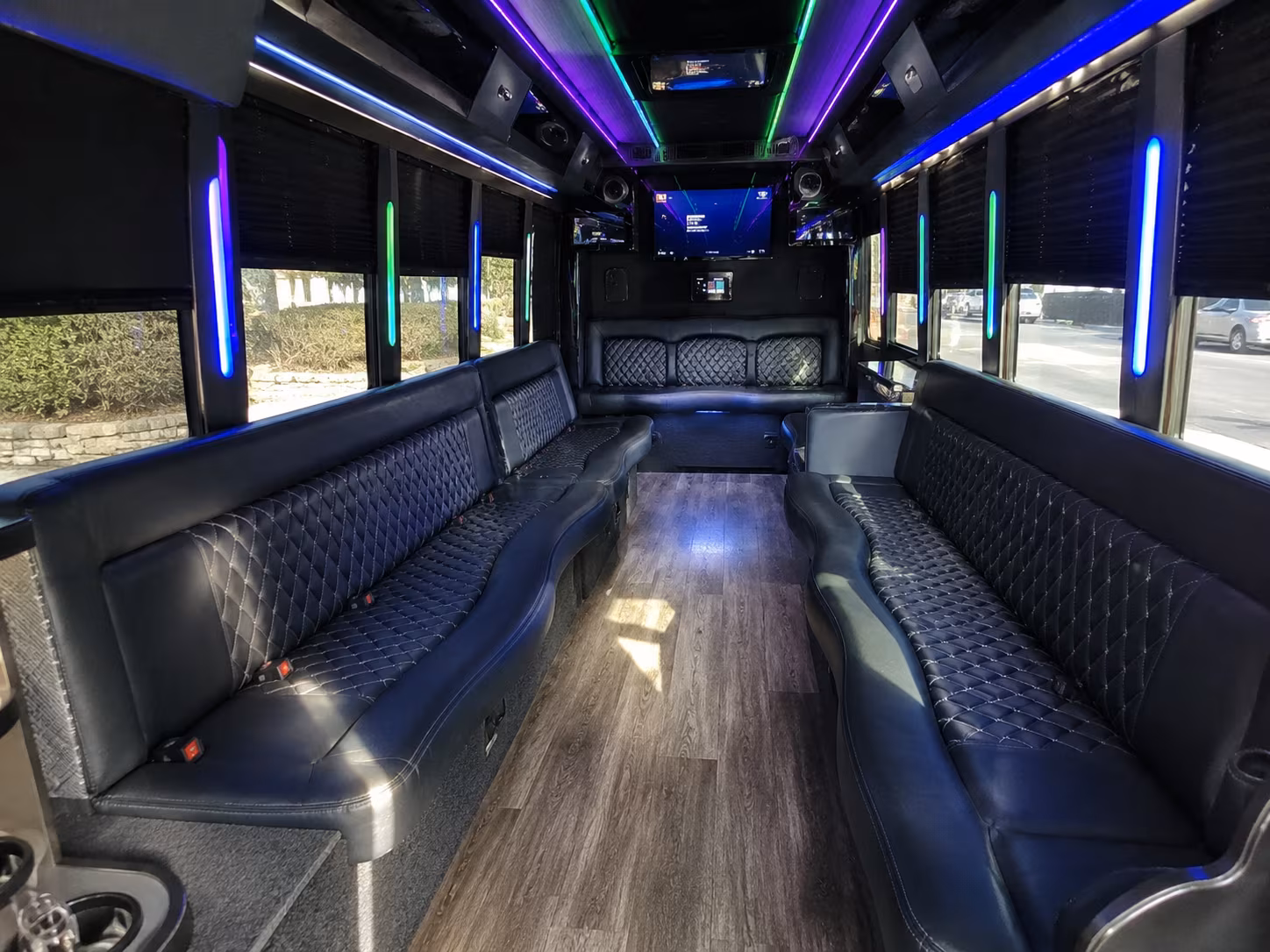 baldwin park 15 passenger party bus interior
