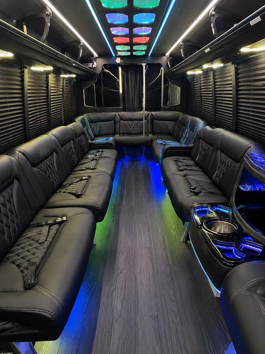 baldwin park 20 passenger party bus interior