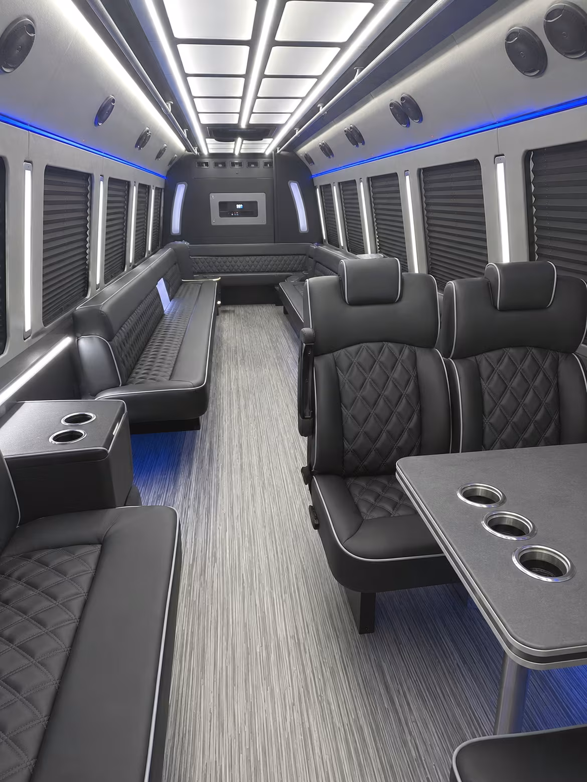 baldwin park 25 passenger party bus inside