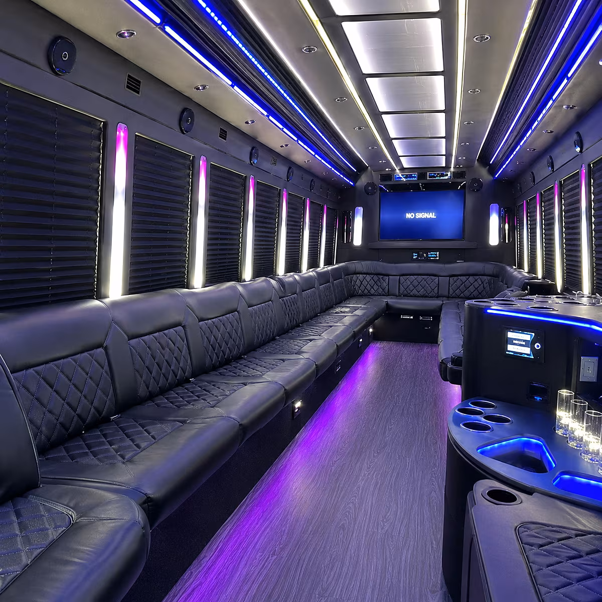 baldwin park 30 passenger party bus inside