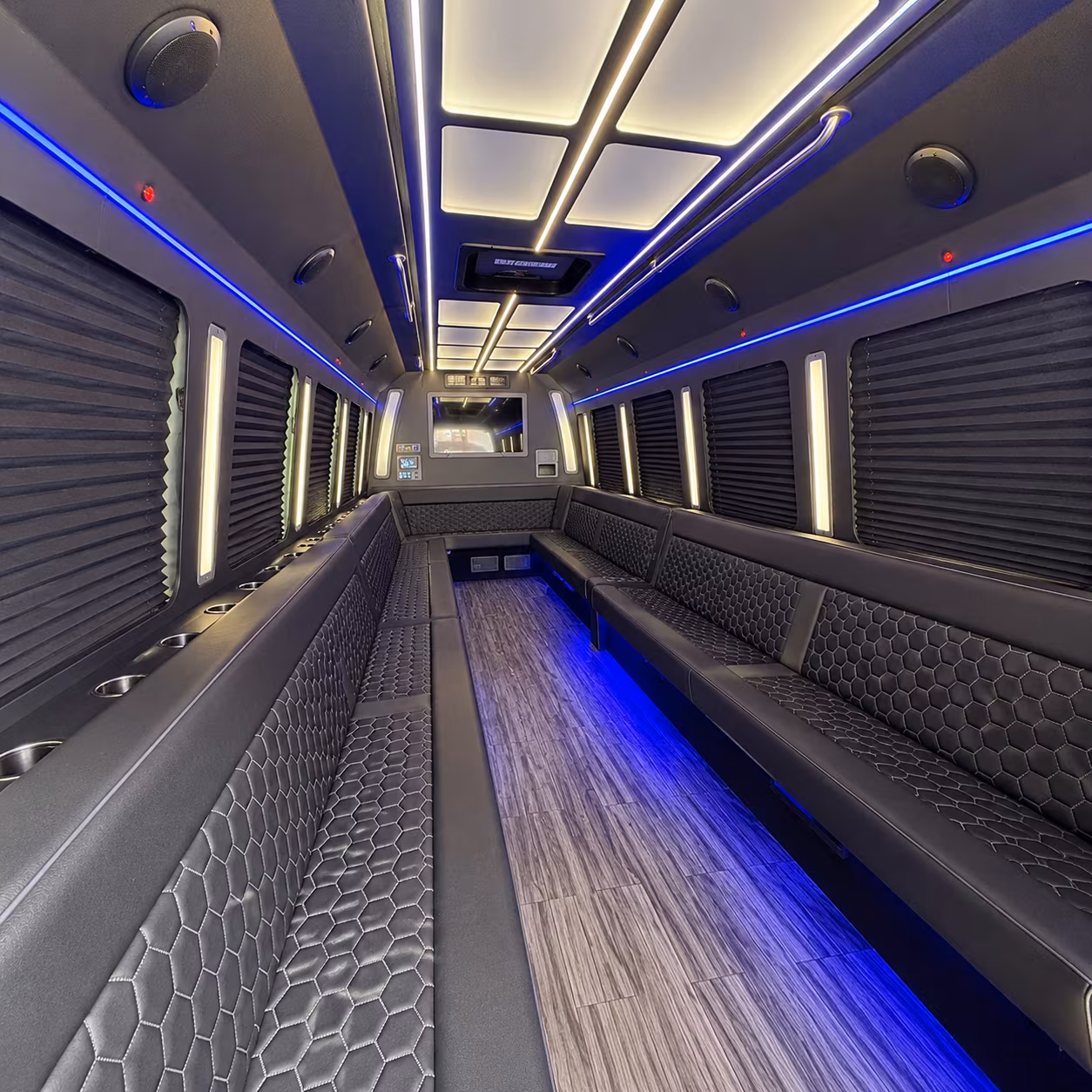 baldwin park 30 passenger party bus interior