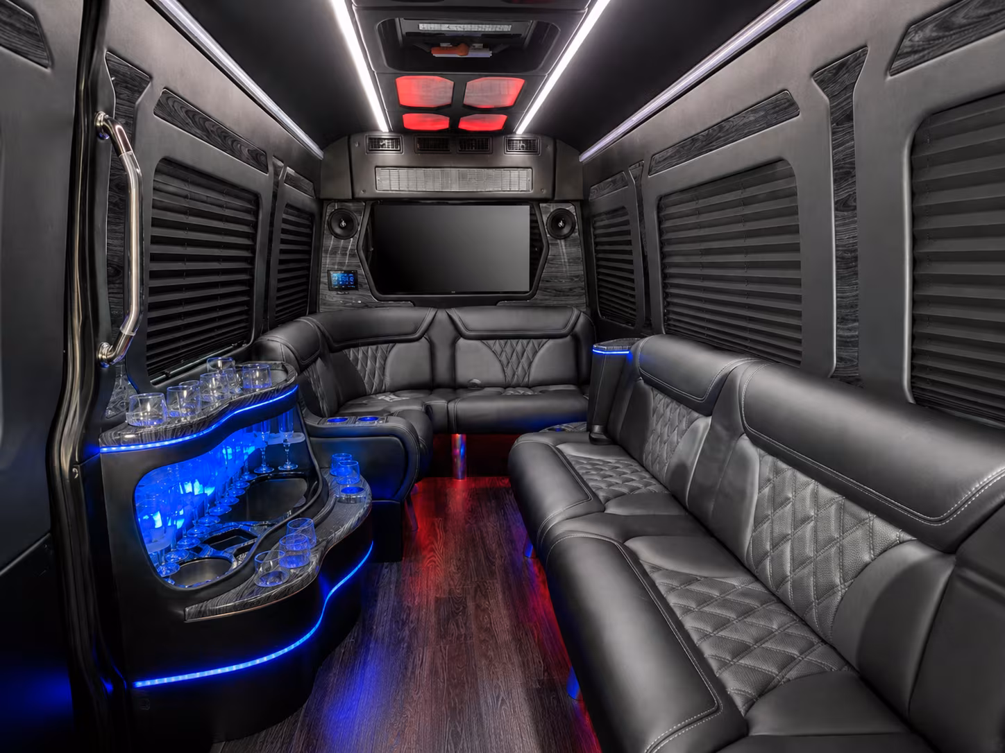 baldwin park 40 passenger party bus inside