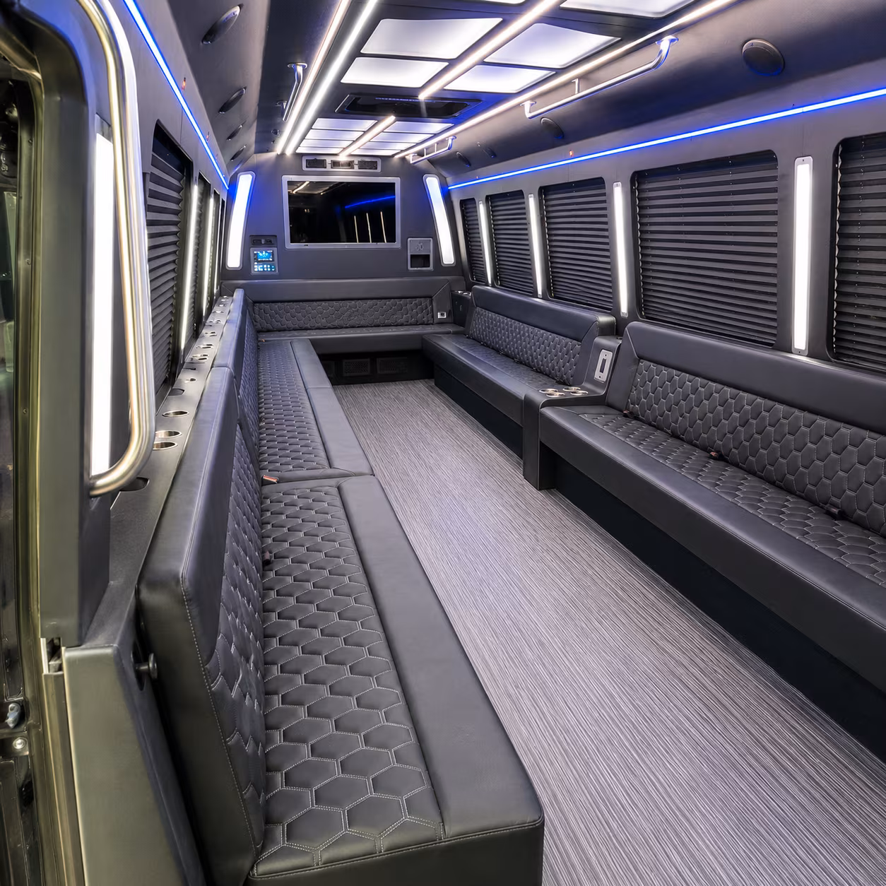 baldwin park 40 passenger party bus interior