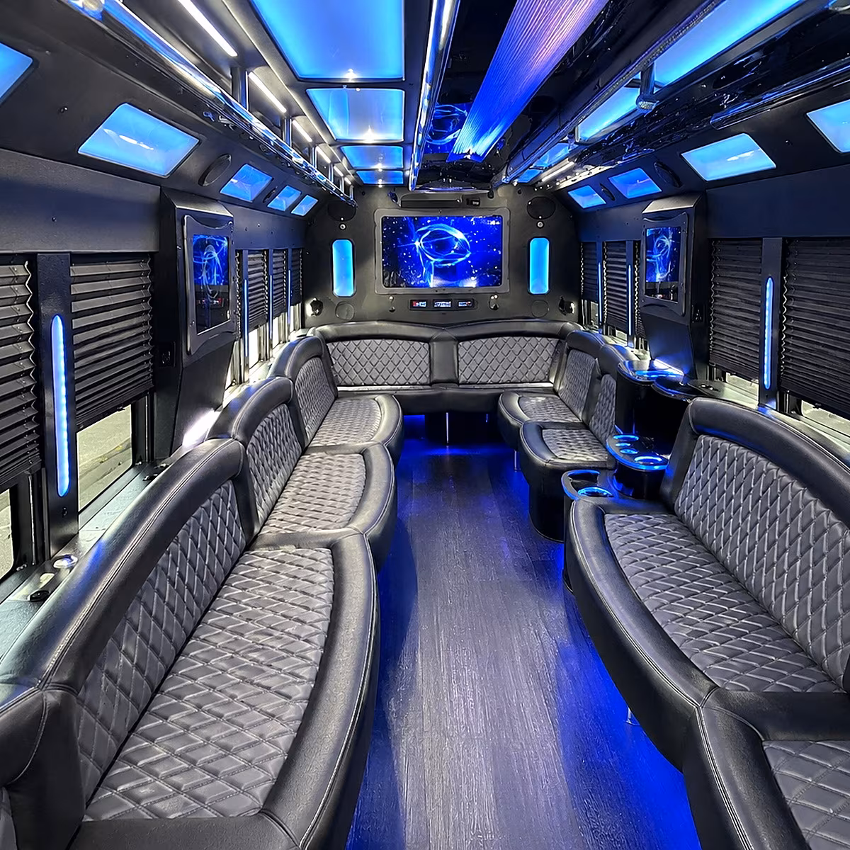 baldwin park 50 passenger party bus interior