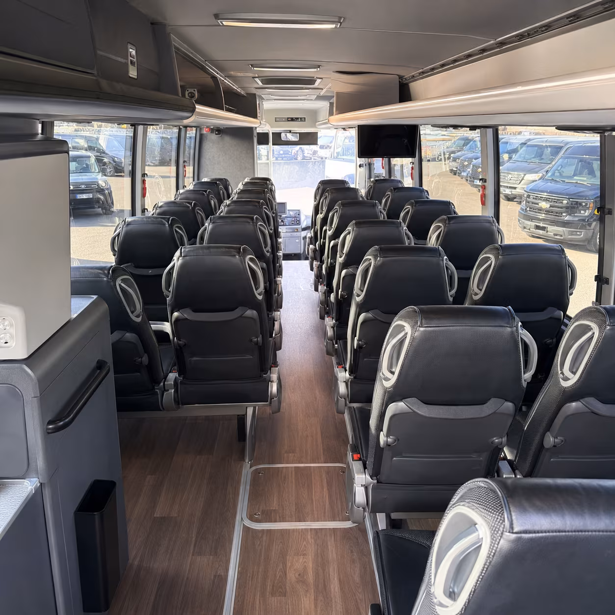 baldwin park 56 passenger charter bus inside